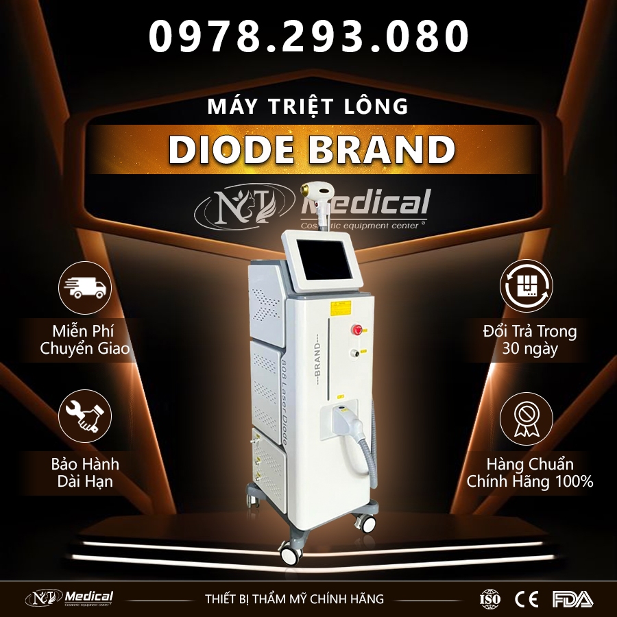 Máy Triệt Lông Trẻ Hóa DioDe laser 808 Brand Chuyên Dùng Cho Spa