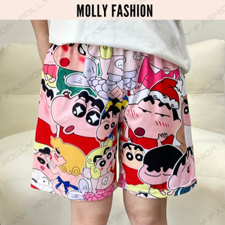 Quần Short hoạt hình Unisex SHIN FAMILY ❤️ Quần đùi nam nữ mặc nhà Freesize 38-80kg Molly Fashion