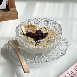 set bát kèm đĩa thuỷ tinh