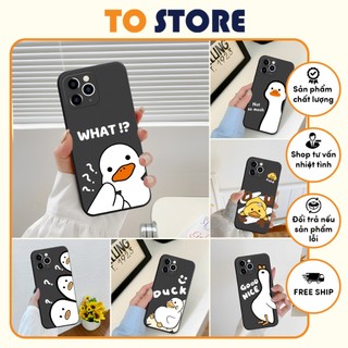Ốp lưng iphone 12,12 pro, 12 mini, 12 pro max, 13, 13 pro, 13 mini, 13 pro max tpu cạnh vuông hình duck