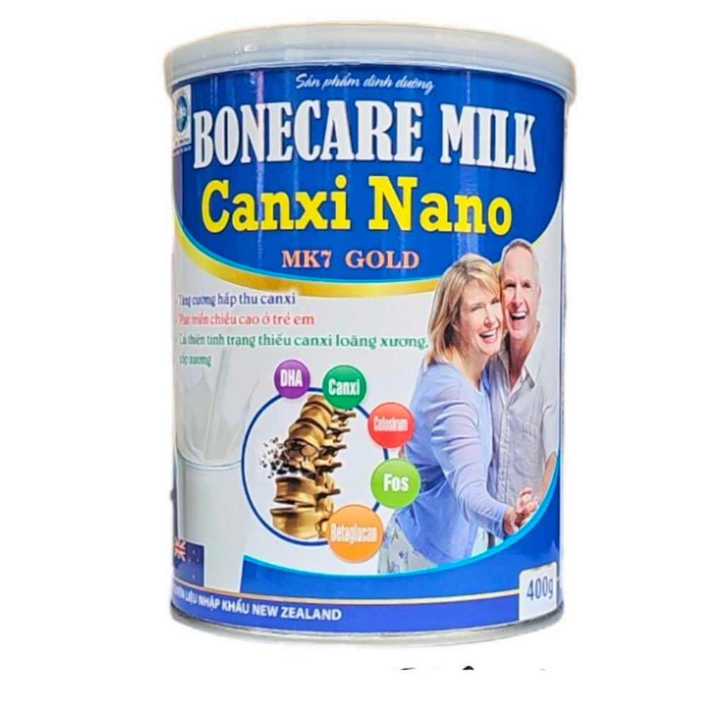 Sữa Bonecare Milk Canxi Nano MK7 Gold Hộp 900g- Bổ Sung,Tăng Cường Hấp Thu Canxi, Phát Triển Chiều Cao Trẻ Em