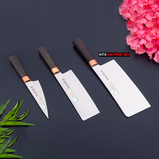Bộ dao nhà bếp htx dao phúc sen 3 món không rỉ tráng gương cb01m