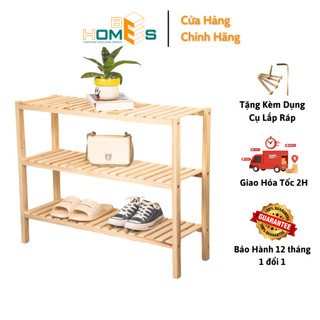 Kệ giày gỗ Behomes 3 tầng 80 cm