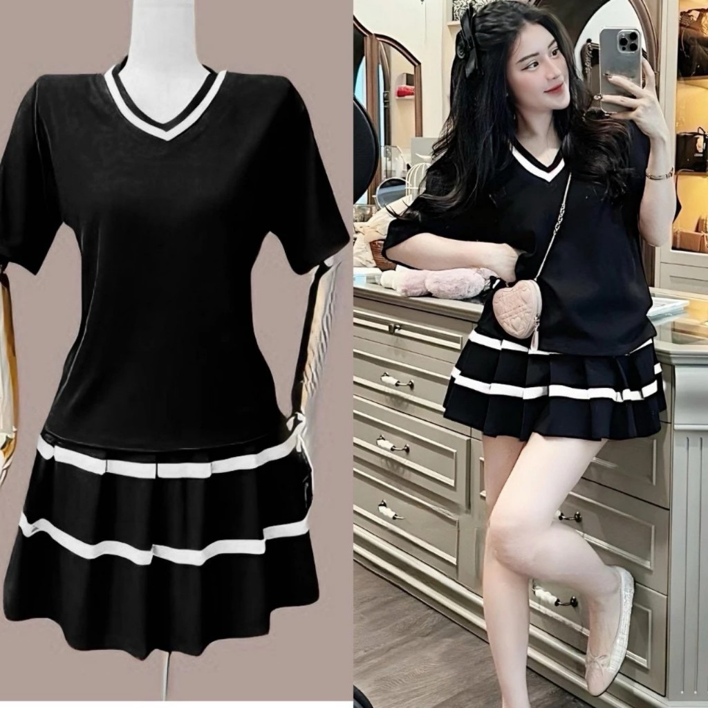 THỜI TRANG NỮ SET VÁY CÓ LÓT QUẦN TRONG VẢI THUN TĂM BIGSIZE 50-100KG