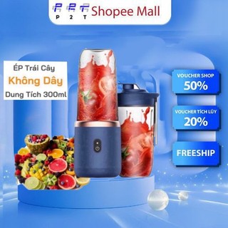Máy xay sinh tố P2T 300ML cầm tay 6 lưỡi 2 cối - Máy xay hoa quả sử dụng Pin Sạc Cổng USB siêu tiện lợi