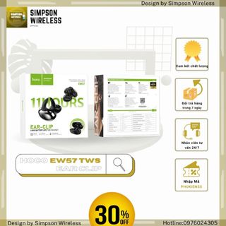 Tai nghe bluetooth hoco ew57 ear-clip dòng tai nghe dẫn xương bluetooth v5.3 pin 11h