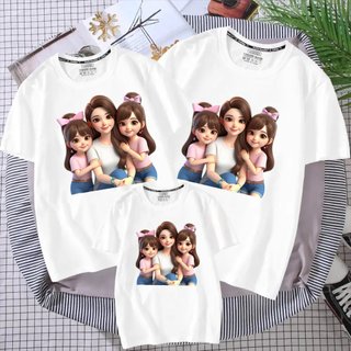 áo cặp 3 MẸ CON mẫu mới 2024- áo mẹ và bé gái chất cotton mịn mát giá sĩ