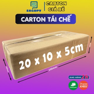 Hộp carton đóng hàng, hộp giấy thùng carton gói hàng size 20x10x5cm loại tái chế giá rẻ