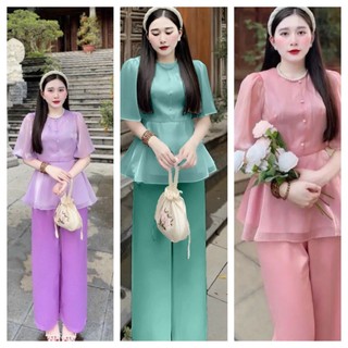 Sét áo tơ hai lớp quần tuyết nhung cực xinh