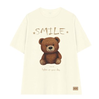 Áo Thun Unisex Hopi GẤU SMILE  80% cotton & 20% ISCRA (co giãn 4 chiều) - Hopi Fashion