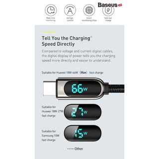 Cáp Sạc Nhanh Baseus Display Fast Charging Data Cable USB to Type-C 66W