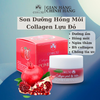 Son Dưỡng Hồng Môi Collagen Lựu Đỏ, Dưỡng Có Màu, Khử Thâm Khô Nứt Nẻ môi, giúp Mềm Môi Căng Mọng Coruxi Chính Hãng 5g