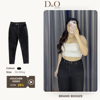 Quần Jean Nữ Bigsize 58-90kg Quần Bò Skinny Dáng Dài Xám 2 Nút 1045 Lưng Cao Tôn Dáng Co Giãn
