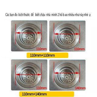 Bộ Xi phông Xả Nước Chậu Rửa Bát Chén, Ngăn Mùi Chống Tắc Nghẽn Thoát Nước Nhanh Chóng