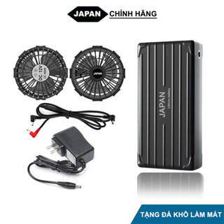 Bộ Phụ Kiện Áo Điều Hòa JAPAN Nhật Bản Chính Hãng, PIN 50.000mAh Quạt 12V Chạy Siêu Khỏe, Chống Nước Tuyệt Đối, BH 12T