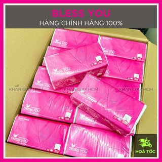 Combo 10 gói - khăn giấy bless you, khăn giấy rút lụa 250 tờ / 2 lớp - hàng chính hãng