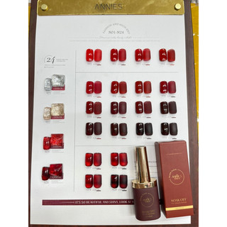  Sơn gel 24 màu tone đỏ kim tuyến 