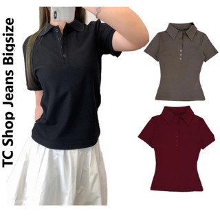  Áo Thun Bigsize Polo Nữ Cổ Bẻ 3 Nút Chất cao cấp Trơn Tay Ngắn MS 104