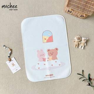 Lót chống thấm cho bé Mochee 4D 50x70cm, tấm lót thay bỉm họa tiết thoáng khí