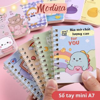 Sổ tay mini ghi chép lò xo a7 nhiều mẫu dễ thương cho học sinh