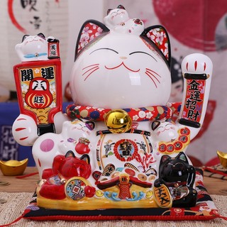 Mèo Thần Tài Khai Vận Chiêu Tài 27cm