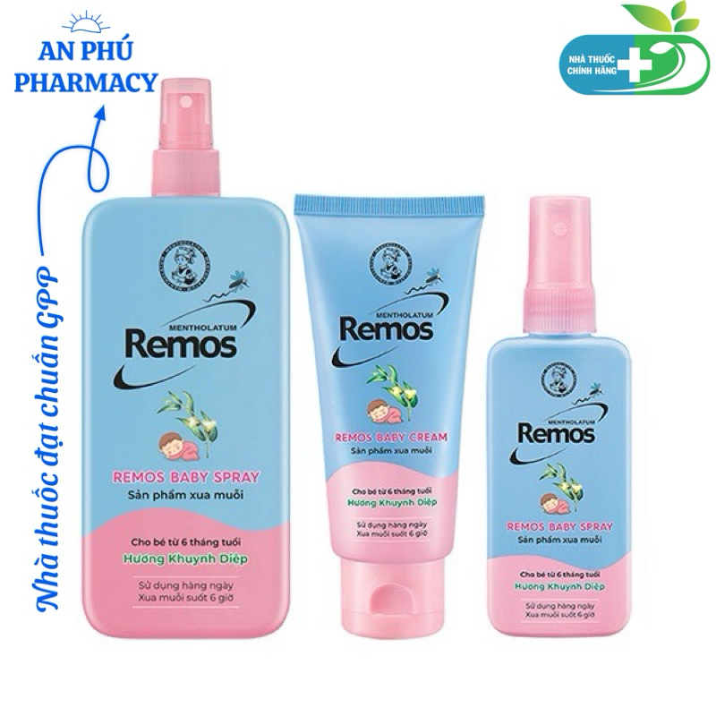 Xịt chống muỗi cho bé từ 6 tháng Remos baby hương Khuynh Diệp 70/150ml