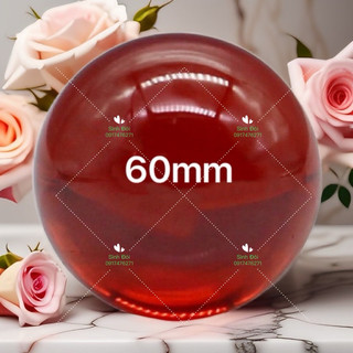 Quả cầu thuỷ tinh 60mm màu đỏ trong suốt - quả cầu phong thuỷ và quà trang trí
