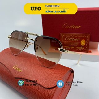 Kính mát UFO Không Viền Đẳng Cấp gọng titan họa tiết tinh tế chống tia UV