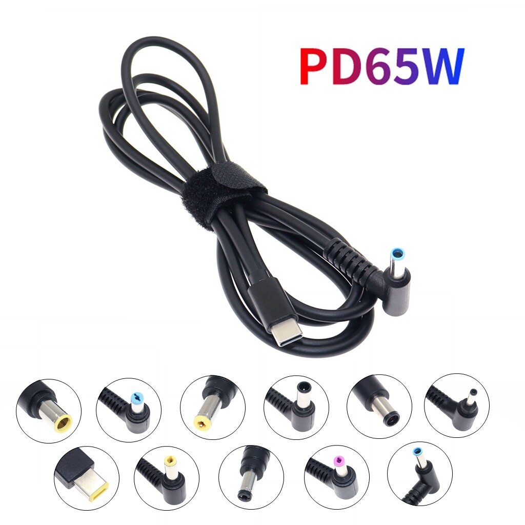 [NEW 2025] Dây cáp sạc PD 20V 65W USB Type C sang nguồn điện DC cho laptop hỗ trợ công suất 65W máy tính xách tay