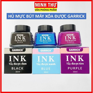 Mực bơm bút máy INK Garrick 30ML tẩy xóa được mực xanh /tím, mực tẩy xóa được ( Nano, S202, GBS011 , bút thỏ SH070,..)