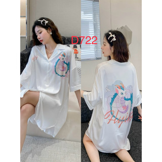 [199K Giảm ngay 35K] D722 HỎA TỐC - Đầm sơ mi new new,chất lụa cao cấp,from rộng rãi thoải mái,bầu bì bonchen được nha !