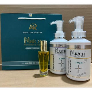 N.rich combo gội xả tinh dầu phục hồi cấu trúc tóc giảm gãy rụng & bết tóc 500ml