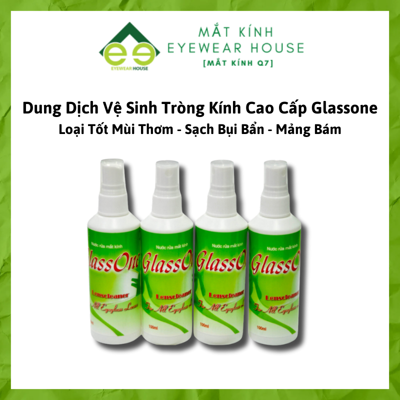 (Combo) Dung dịch vệ sinh tròng kính cao cấp Glassone loại tốt mùi thơm [sạch bụi bẩn, mảng bám]