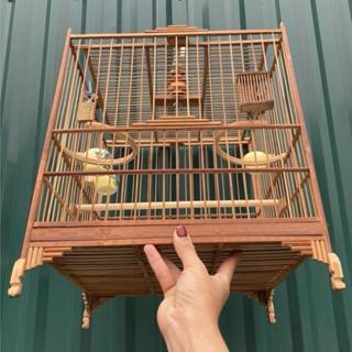 Lồng chim chào mào tự ráp Khung lồng chào mào trúc, tre già xử lý rộng 37cm cột thẳng nóc chữ H kèm móc  nậm gỗ bền đẹp