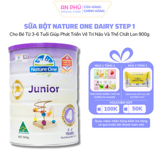 Sữa Bột Nature One Dairy Junior số 4 Cho Bé Từ 3 - 6 Tuổi Tăng Sức Đề Kháng Và Phát Triển Trí Não Não Hộp 900g