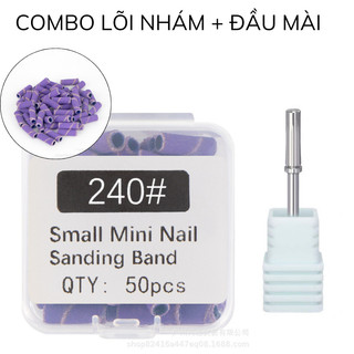 Đầu mài nhám tím mini, lõi lắp đầu nhám mini