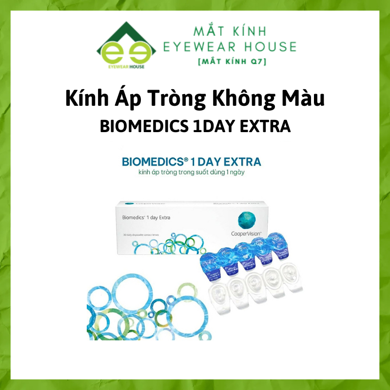[Sử Dụng 1 Ngày] Kính Áp Tròng Mỹ Không Màu BIOMEDICS 1 DAY EXTRA [độ từ -1,00 → -10,00]