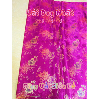 Vải Gấm Cúc khổ 90cm  Gấm Thượng Hải 1 áo 4 lá