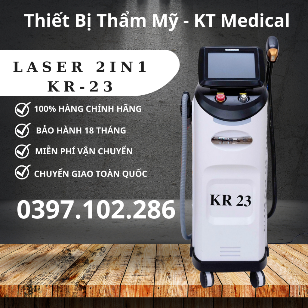 [Bảo Hành 18 tháng] MÁY DIODE LASER 2IN1 KR-23 | DIODE LASER 2IN1 KR-23 DÙNG TRONG SPA