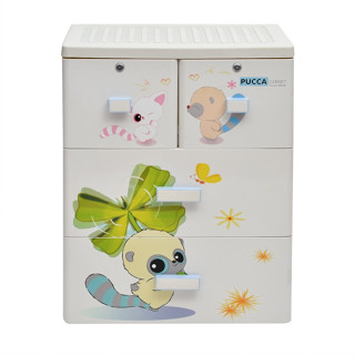Tủ nhựa đựng quần áo- Tủ Quần Áo Trẻ Em Panda-Pucca 3 Tầng Song Long Plastic