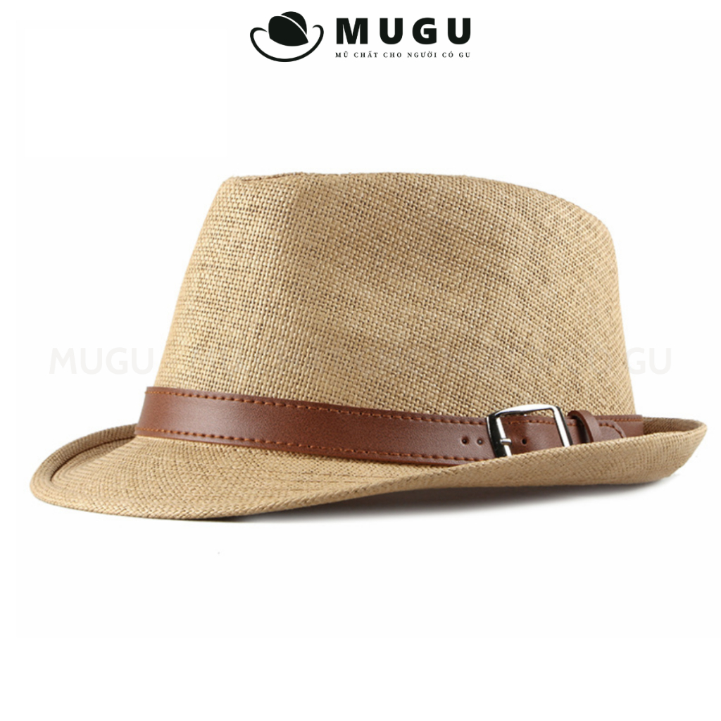 Mũ Cói Vành Ngắn Nam Nữ MC08 Cao Cấp Thoáng Mát Mùa Hè - Mũ Cói Đi Biển Chống Nắng Chống Tia UV  | Thương Hiệu MUGU