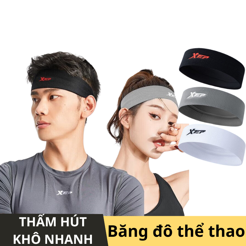 Băng đô thể thao cao cấp nam nữ, ngăn mồ hôi chảy xuống mắt XTEP thấm hút, nhẹ, khô nhanh,thoáng khí