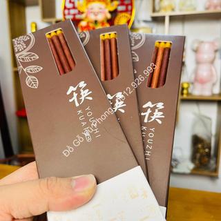 Đũa gỗ đàn hương đỏ cao cấp - hộp đũa gỗ tự nhiên không sơn pu