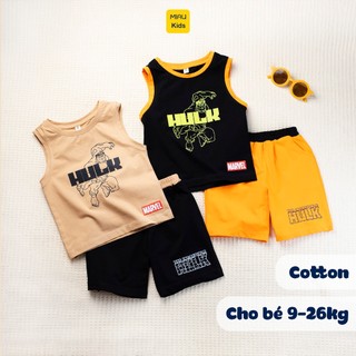 Ba Lỗ Bé Trai In Hình Nhân Vật Siêu Anh Hùng Siêu Nhân Hulk, Thun Cotton Mát Mịn Cho Bé Đến 55Kg Mặc Nhà Đi Học Đi Chơi