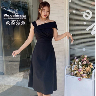 ĐẦM DỰ TIỆC CHỮ A DÁNG XÒE VẠT CHÉO VAI [CÓ BIGSIZE] HÀNG THIẾT KẾ VẢI CÁT HÀN CAO CẤP 2 LỚP DÀY DẶN