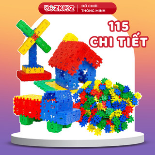 Đồ chơi xếp hình thông minh 115 chi tiết cho bé trai gái từ 3 tuổi trở lên lắp ráp được nhiều hình sáng tạo - DOZKIDZ