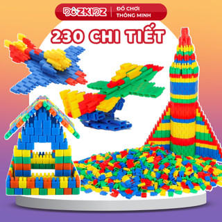 Đồ chơi xếp hình 230 CHI TIẾT lắp ghép sáng tạo phát triển trí tuệ tư duy cho bé trai gái từ 2 tuổi trở lên - DOZKIDZ