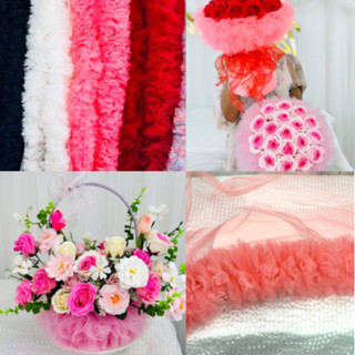 1 mét  voan bèo nhúng sẵn dùng làm cốt bó hoa , viền giỏ cắm hoa , cắm trái cây