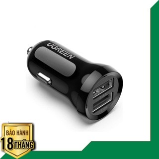 Tẩu sạc 2 cổng usb sạc xe hơi 24w ugreen 50875 chính hãng cao cấp