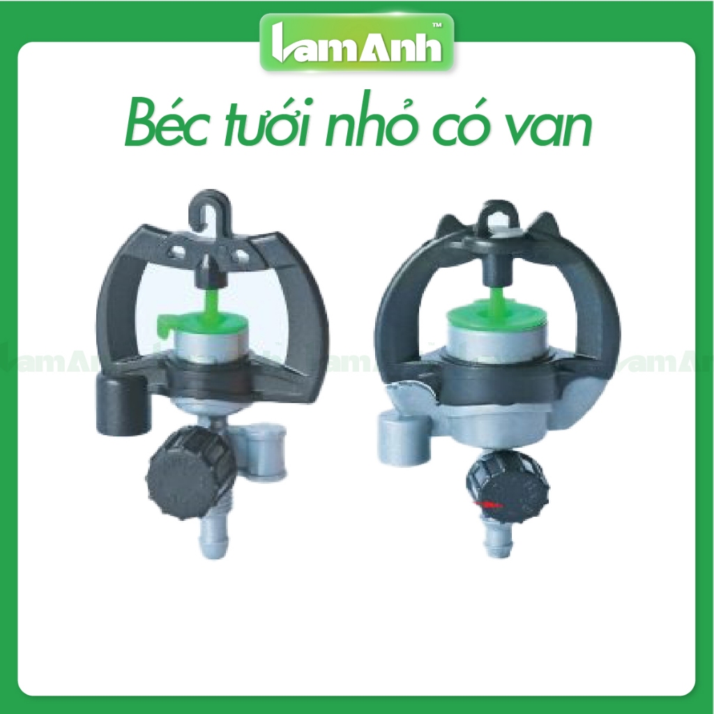 10 cái Béc tưới có van CV92 CV94 họng 1.5 ly 2.5 ly, nối 6-8ly, tưới phun mưa, 360 độ - Lam Anh